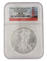 2012-S MS70 American Eagle Silver Dollar