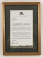 2002 President Nelson Mandela Signed Letter