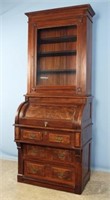 19th Century Walnut Secretary Bookcase Desk