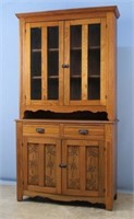 Oak Two Piece Kitchen Cupboard C. 1890