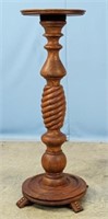 Spiral Twist and Turned Oak Pedestal Circa 1900