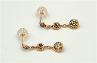 14k Yellow Gold 1.00 cts Diamond Earrings