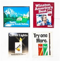 Vintage Collector Tobacco Ad Signs - Tin - 4 Pack