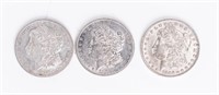 Coin 3 Mixed Date O Minted Morgan Silver Dollars
