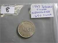 1967 Netherlands  Silver  1/4  Gulden