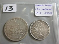 Two Silver France Coins