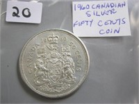 1960 Silver Canadian Fifty Cents Coin