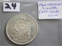 1962 Silver Canadian Fifty Cents Coin