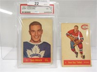 TWO 1957-58 PARKHURST GRADED & OTHER HOCKEY CARDS