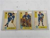 THREE 1958-59 PARKHURST HOCKEY CARDS