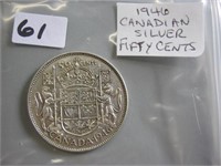 1946 Silver Canadian Fifty Cents Coin