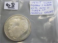 1975J German Silver 5 Mark Coin