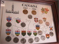 1992 Canada Coin Set (framed) 15 Coins