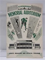 1952 KITCHENER GREEN SHIRTS OFFICIAL PROGRAM