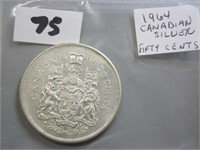 1964 Silver Canadian Fifty Cents Coin