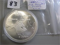 1973 Montreal  Olympics Silver 5 Dollar Coin