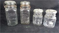Glass Square Fruit Jars & Round Pint W/ Lids