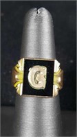 10 KT Gold & Onyx Signet Ring