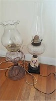 2 Electrified Oil Lamps