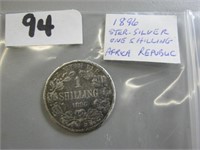1896 Africa Republic Sterling Silver One Shilling