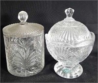 Shannon Crystal Footed Cover Dish & Bisquit Jar