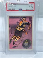 1961 TOPPS #2 TED GREEN HOCKEY CARD