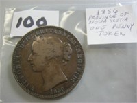 1856 Prov. of Nova Scotia One Penny Token
