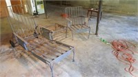 Wrought Iron Lounger, Chair, Table