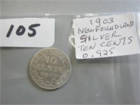 1903 Newfoundland Silver Ten Cents Coin