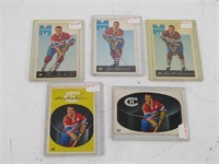 FIVE 1962-63 PARKHURST HOCKEY CARDS