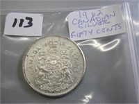 1962 Silver Canadian Fifty Cents Coin