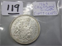 1963 Silver Canadian Fifty Cents Coin