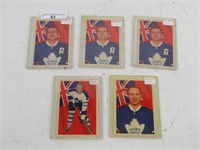 FIVE 1963-64 PARKHURST HOCKEY CARDS