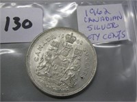 1962 Silver Canadian Fifty Cents Coin