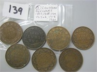7  Canadian One Cent Coins