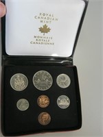 1972 Canadian 7 Coin Set in Red Case