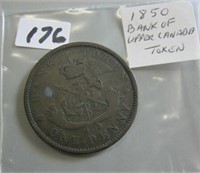 1850  Bank of Upper Canada One Penny Token