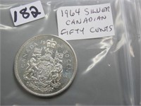 1964 Silver Canadian Fifty Cents Coin