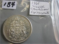 1961 Silver Canadian Fifty Cents Coin