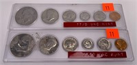 Two 1977-D uncirculated U.S. coin sets