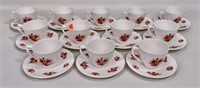Royal Crown Derby cups and saucers, brown