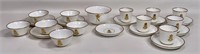 Limoges tea and coffee cups and saucers, 5" dia.