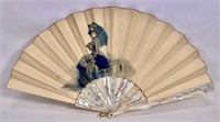 "Faucon" folding fan, Mother of Pearl mountings,