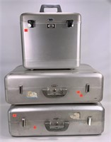 3 Halliburton aluminum suitcases, Zero & 2 others,