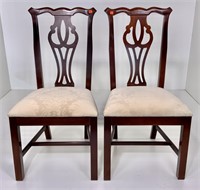 Pr. Chippendale style side chairs, mahogany,