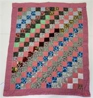 Patchwork quilt, ca 1930, could be hung,