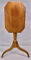 Cherry tip top table, cut corner top, turned post,