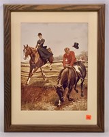 Steeplechase print, bright colors, 16" x 20"