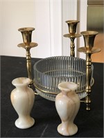 Brass Candle Holder with Candy Dish & more