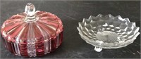 Lidded Candy Dish & Footed Nut Server